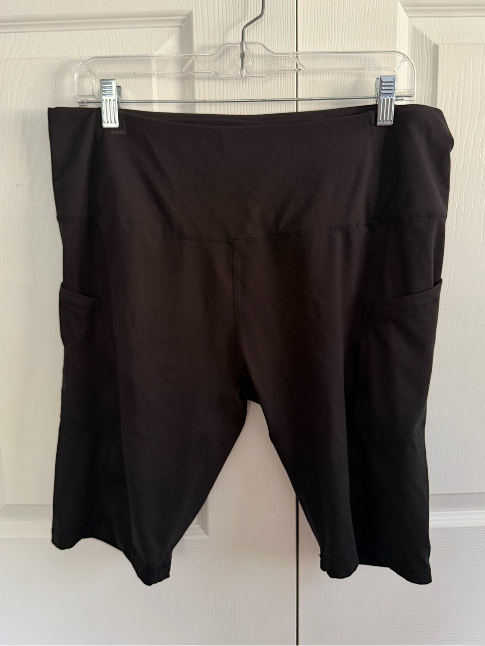 5 for $25! Women's Black High-Waist Active Shorts with Side Pockets